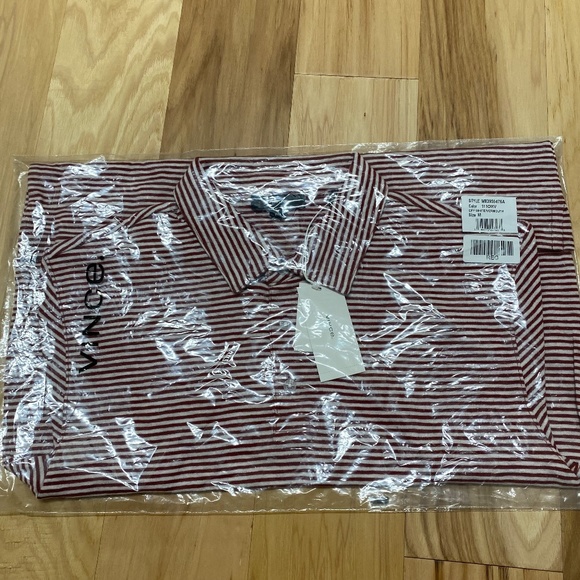 Vince Men's Stripe Slub Cotton Polo Shirt - New - Picture 5 of 5